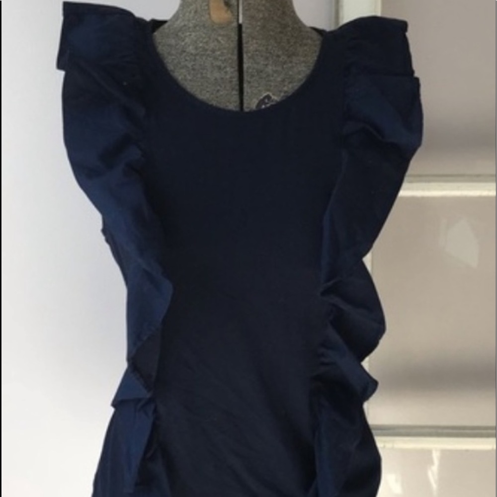 J crew sleeveless top with ruffles